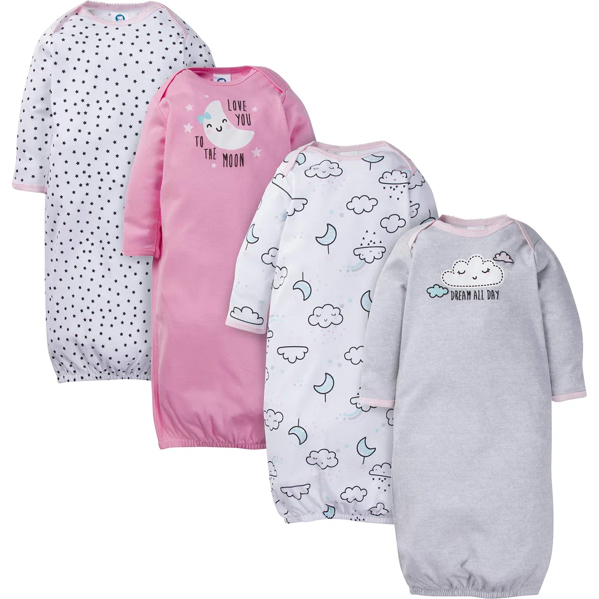 Gerber Baby Boy and Girls 4-Pack Sleeper Gown Moderne Mixte Enfant (Lot de 4)