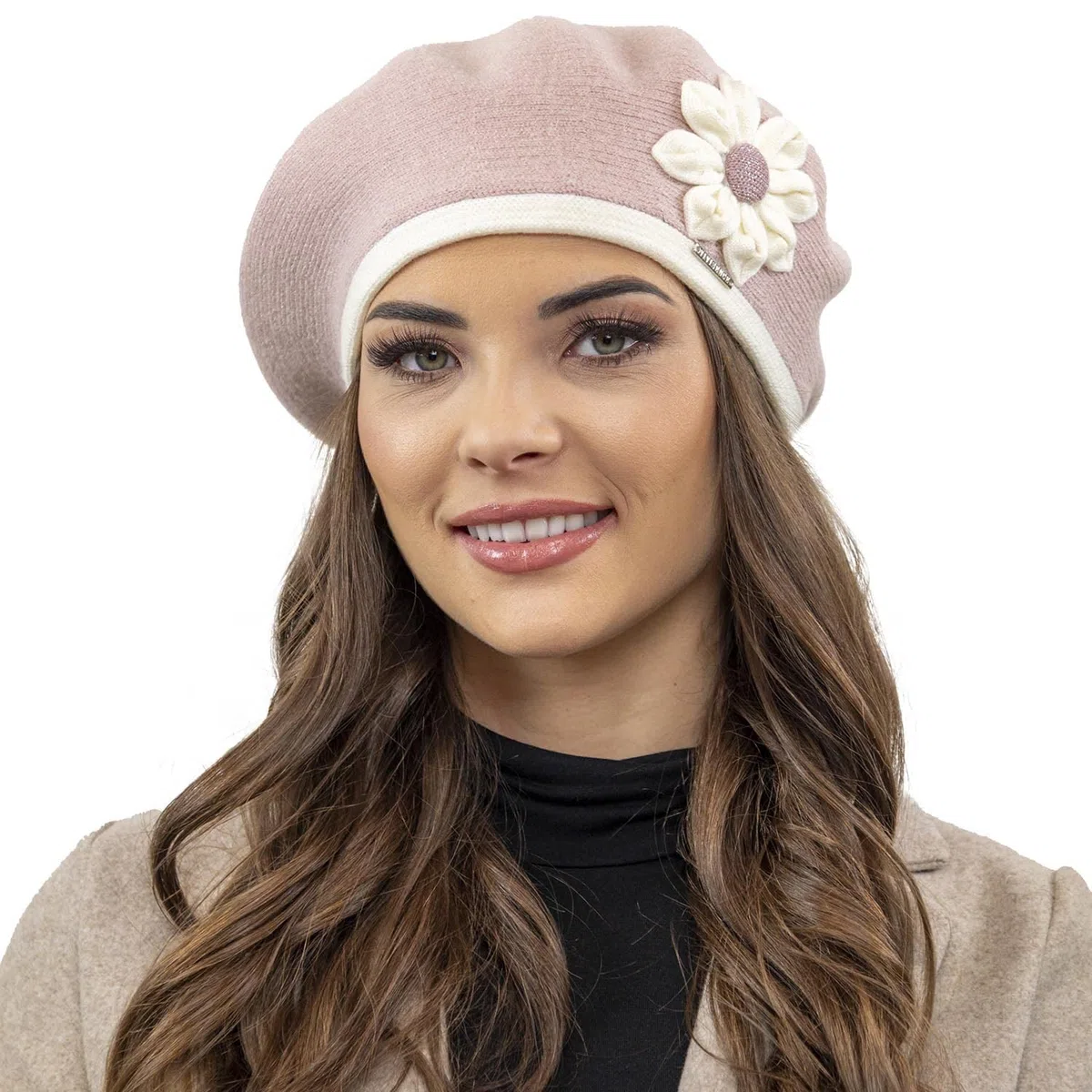 VIVISENCE Béret pour Femme Automne Et Hiver Élégant en Laine Style Classique avec Application Décorative Parfait pour Confort Et Qualité Supérieure 7046