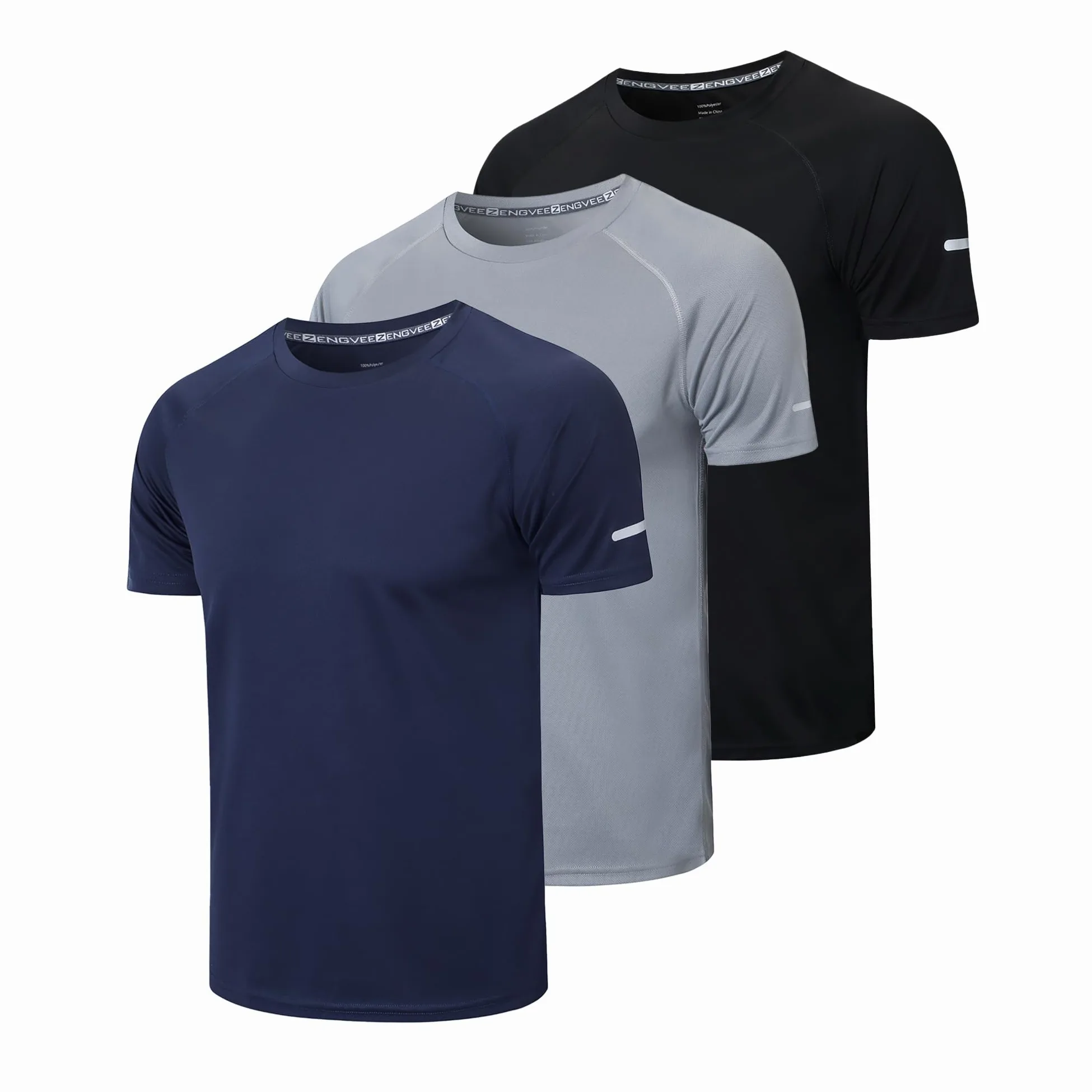 Gaiatiger 3 Pack T-Shirt Homme Tee Shirt Sport Homme Manche Courte Séchage Rapide Respirant Baselayer Haut Running Fitness Gym