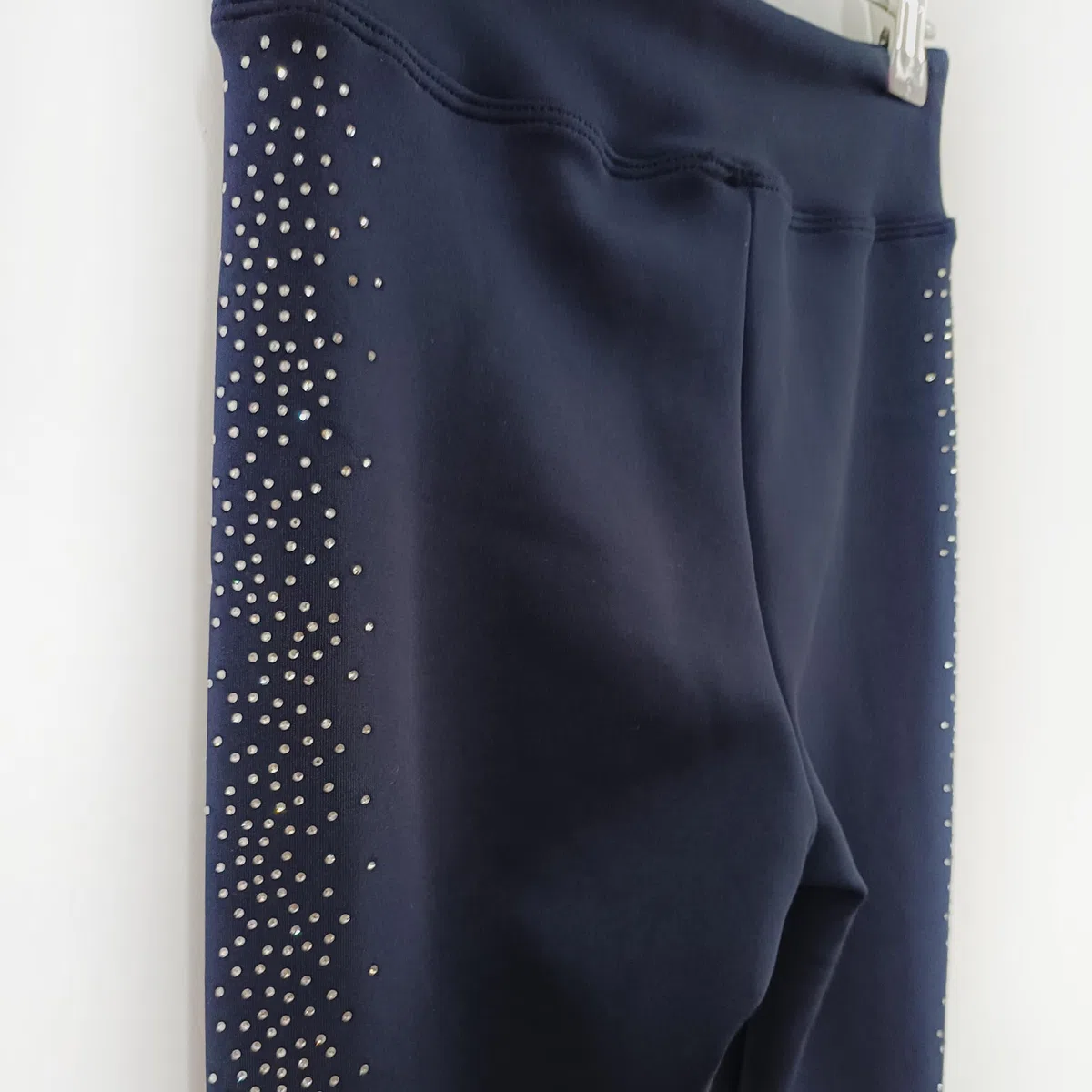LIUHUO Pantalon de Patinage Artistique pour Filles Qualité Cristal Chaud Entraînement Polaire Stretch Leggings de Patinage