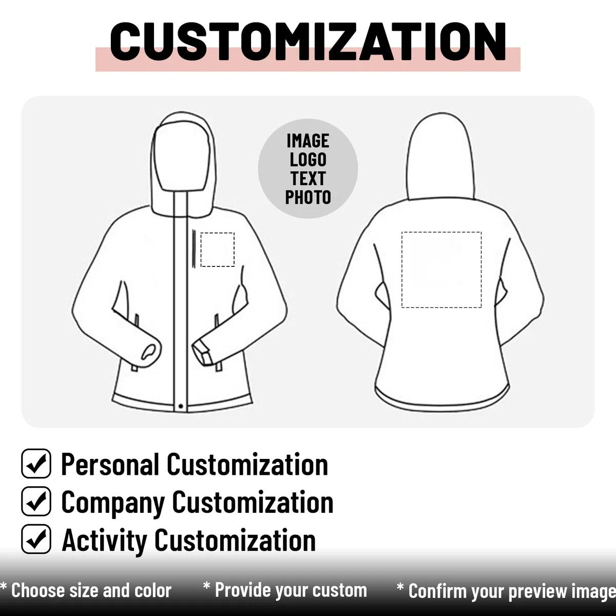 Veste softshell imperméable et coupe-vent personnalisable pour femme avec texte photo