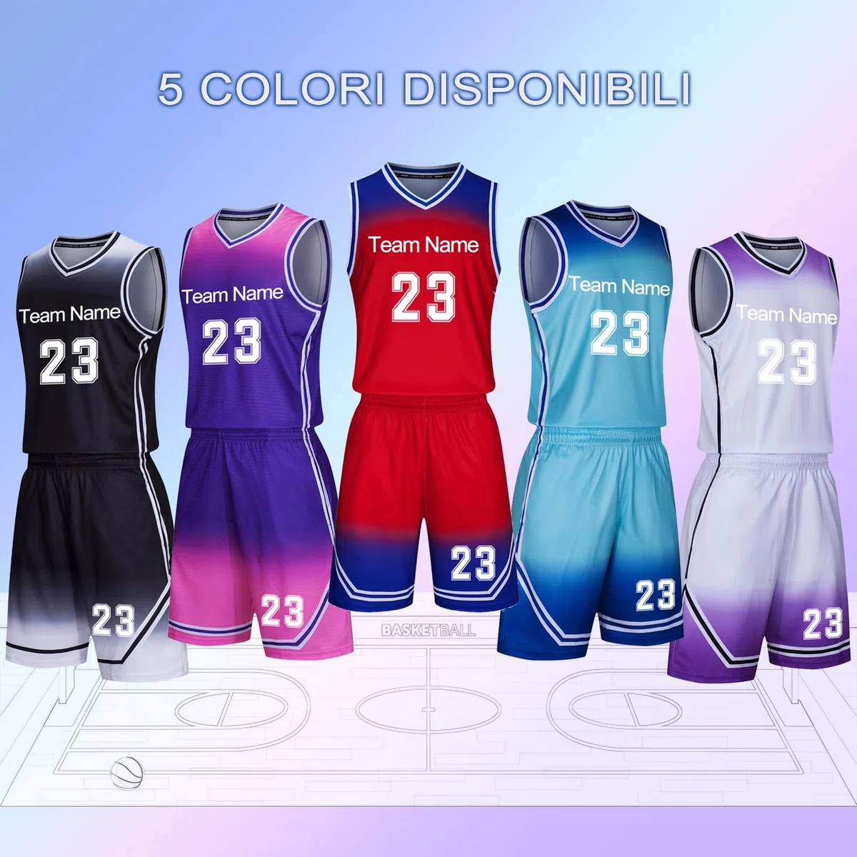 Maillot de Basket Personnalisé pour Enfants Adultes, Basketball T-Shirt Short Set 2 pièces Personnalisé avec Votre Nom, Numéro, Équipe (Color : White-1)
