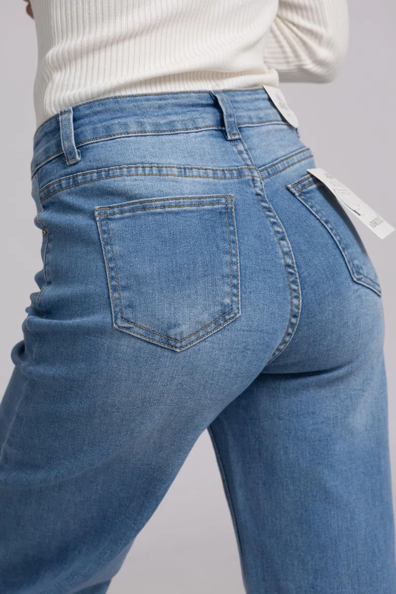 Jeans Femme Taille Haute Large Jeans Femme Baggy Large Leg Fit Jeans FX9050