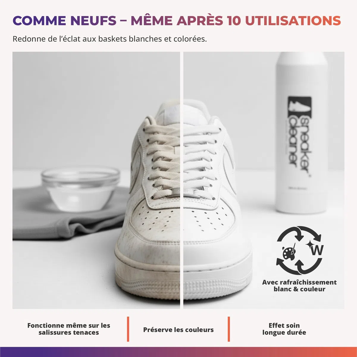 Kit Premium Nettoyage Sneakers 3 pièces | Avec brosse en bois et chiffon microfibre. Pour baskets, daim, nubuck et mesh. Nettoyage efficace et soin tout en douceur.
