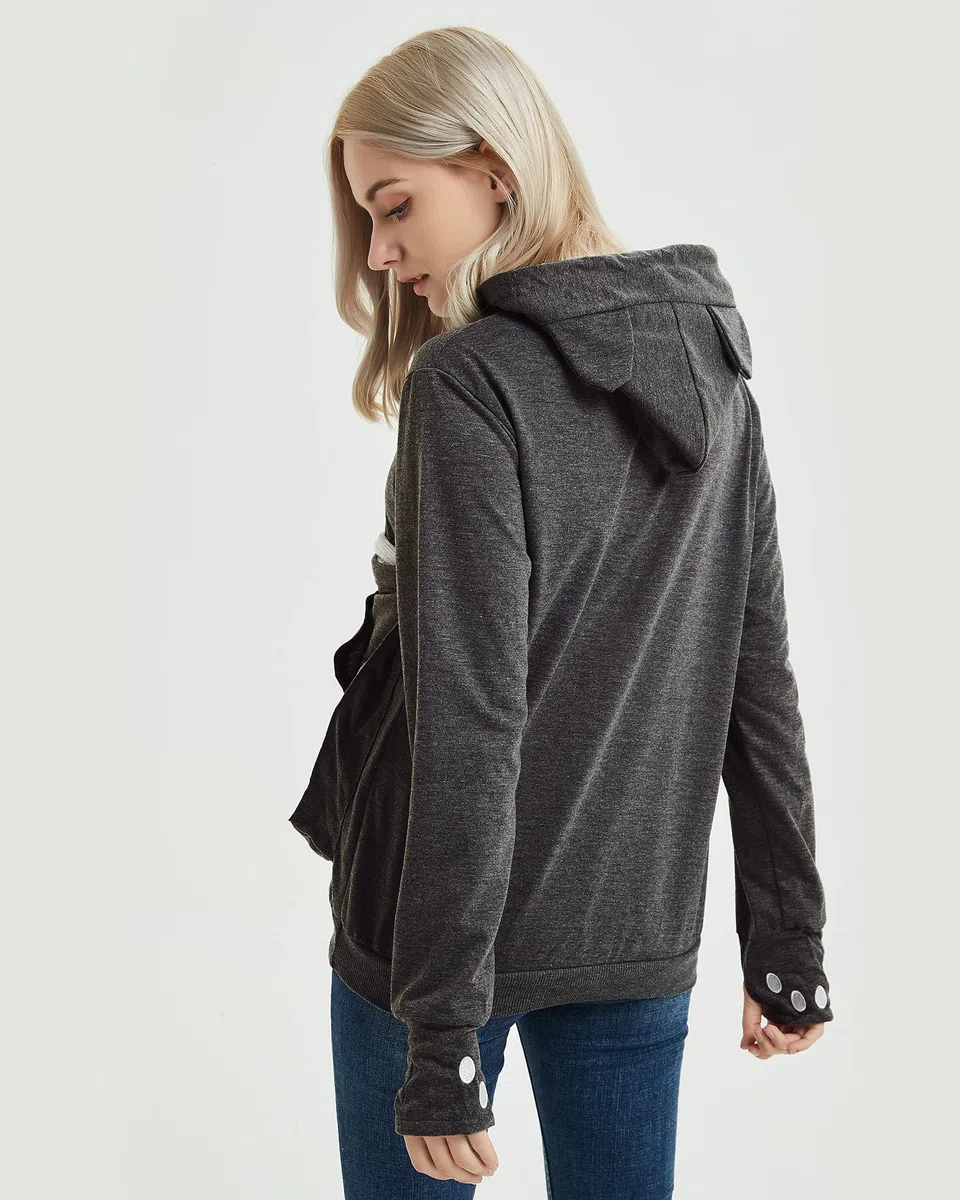 Femme Sweat à Capuche avec Poche pour Chat - Super Confortable Casual Sweatshirt Hoodie Manches Longues Lâche Pull à Capuche pour Automne Hiver Tops
