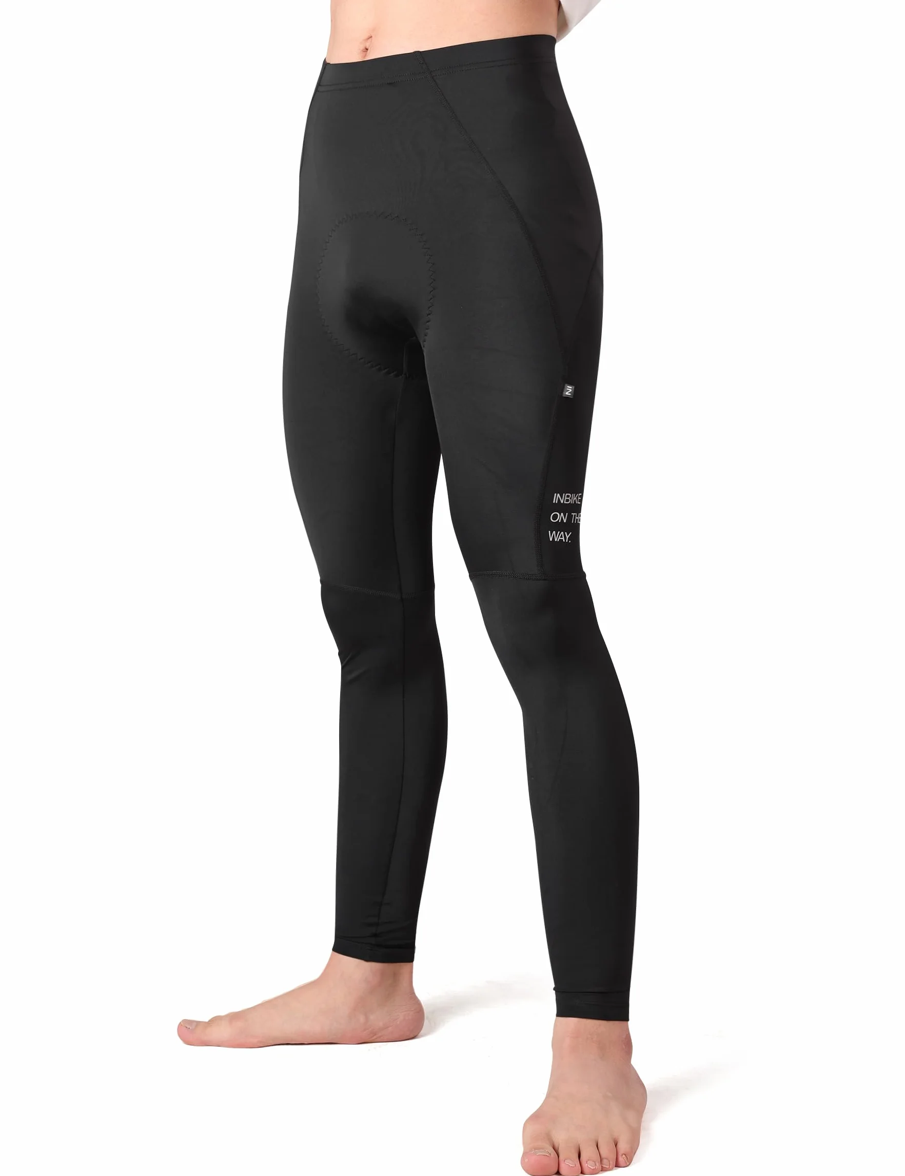 INBIKE Pantalons VTT Homme Femme Rembourré 3D Gel Silicone Leggings Cycliste Cyclisme Haut Taille Élastique