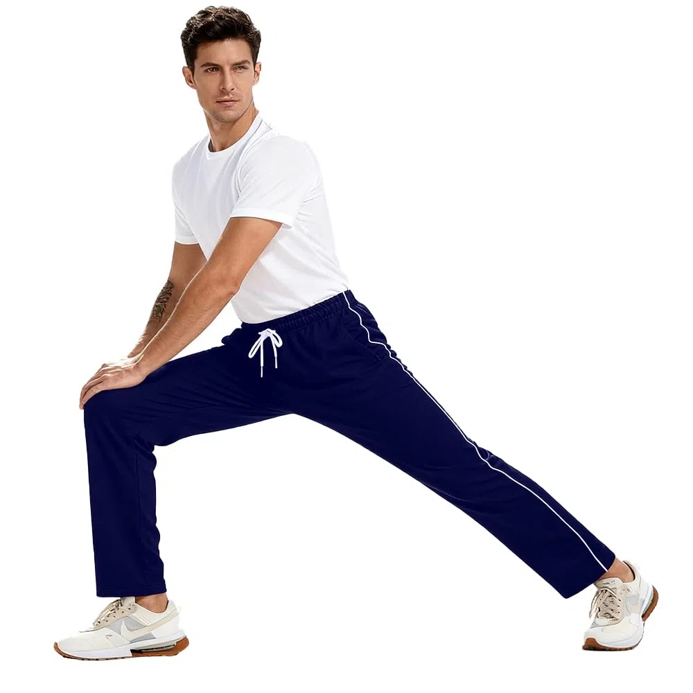 Jogging Homme Survetement Pantalons de Sport Coton Respirant Training Sportswear avec Poches Zippées