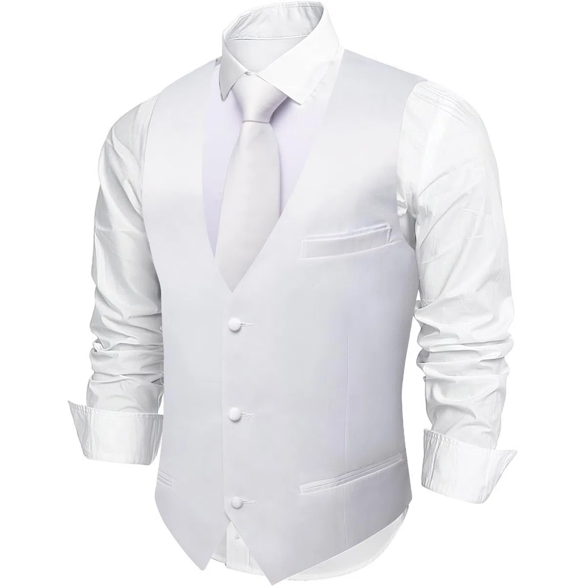 Barry.Wang Ensemble gilet d'affaires pour homme avec gilet et nœud papillon | Col en V classique coupe ajustée 5 pièces, parfait pour une fête de mariage