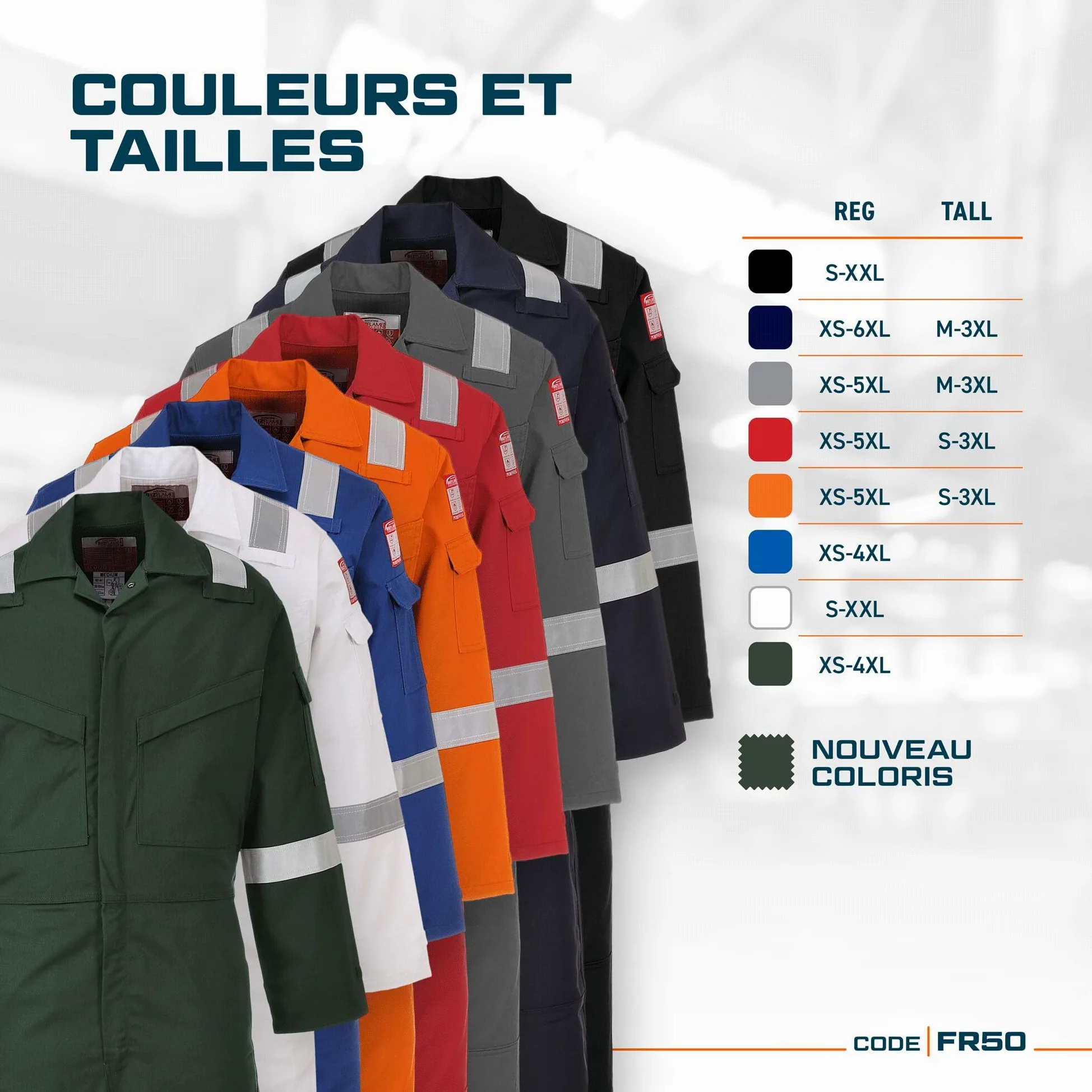 Portwest FR50 Combinaison Réfléchissante Résistante aux Flammes Antistatique et Ignifuge pour Homme avec Protection contre les Arcs Électriques 350g Noire, XXL