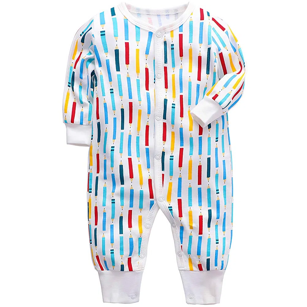 amropi Bébé Garçon Coton Pyjamas Combinaison Nouveau-né Filles Grenouillères Lot de 3 pour 0-24 Mois