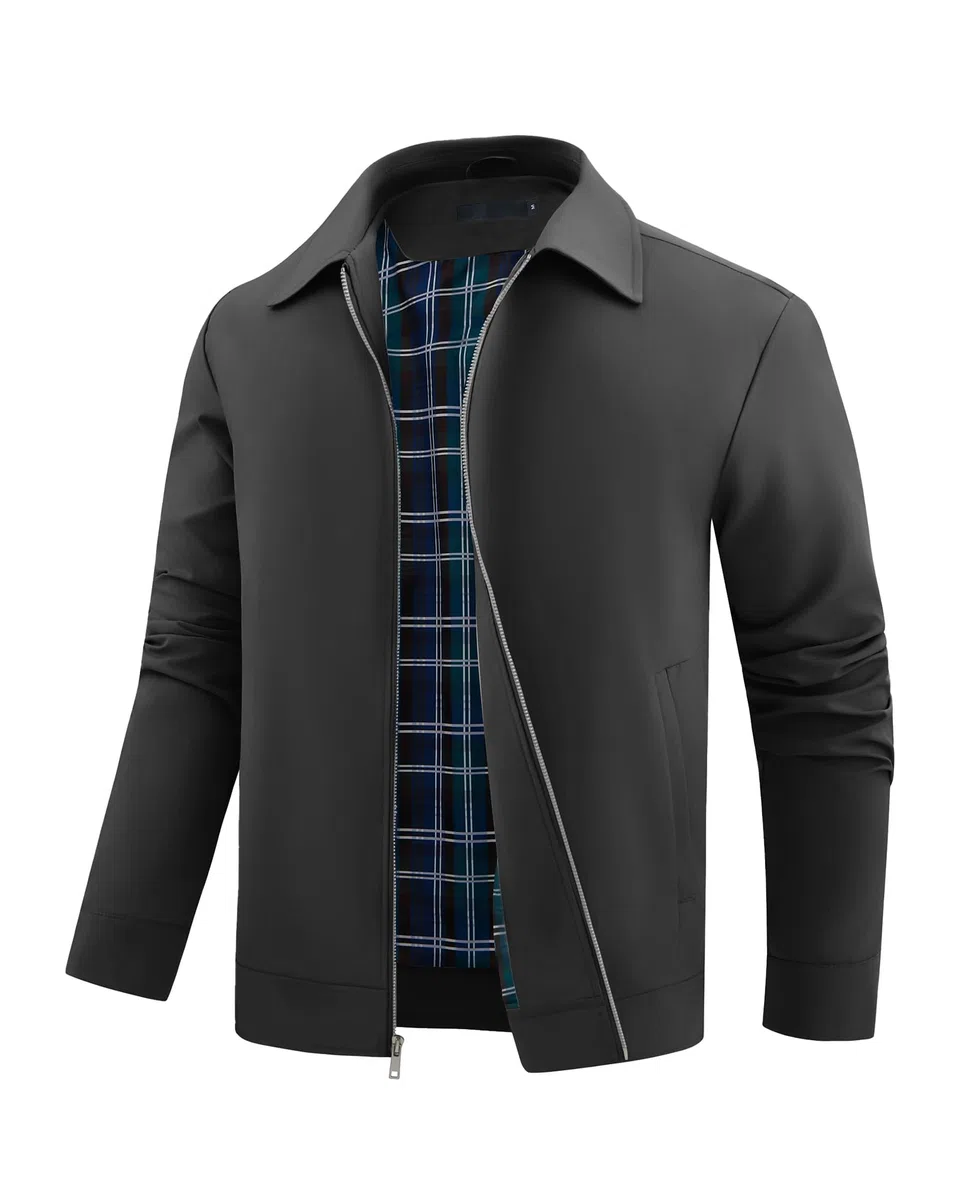 Blouson Homme Veste Décontracté à Col Montant Jacket Automne Vestes Bomber Manteaux Printemps Eté de Sport