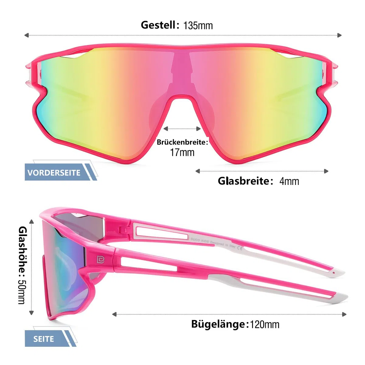 DUCO DK268 Lunettes de soleil légères pour enfant garçon/fille, avec monture TR90, UV 400, pour le sport, le cyclisme, le baseball
