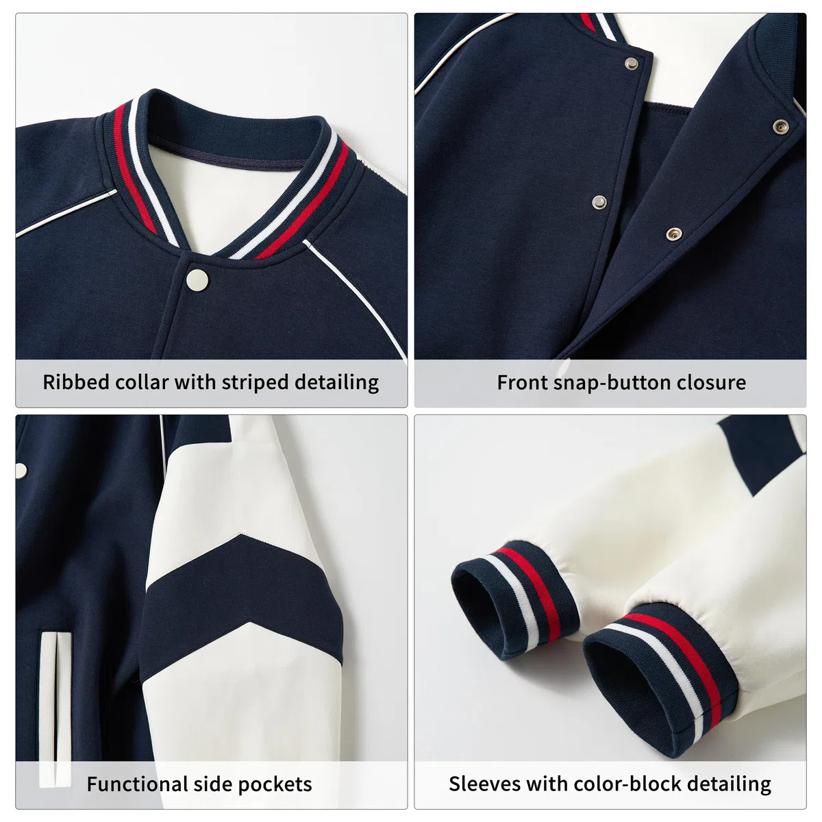 Rolanko Veste de Baseball pour Filles, Style Universitaire D'école avec Poches, Garçons Manteau Aviateur, Blousons pour Enfants