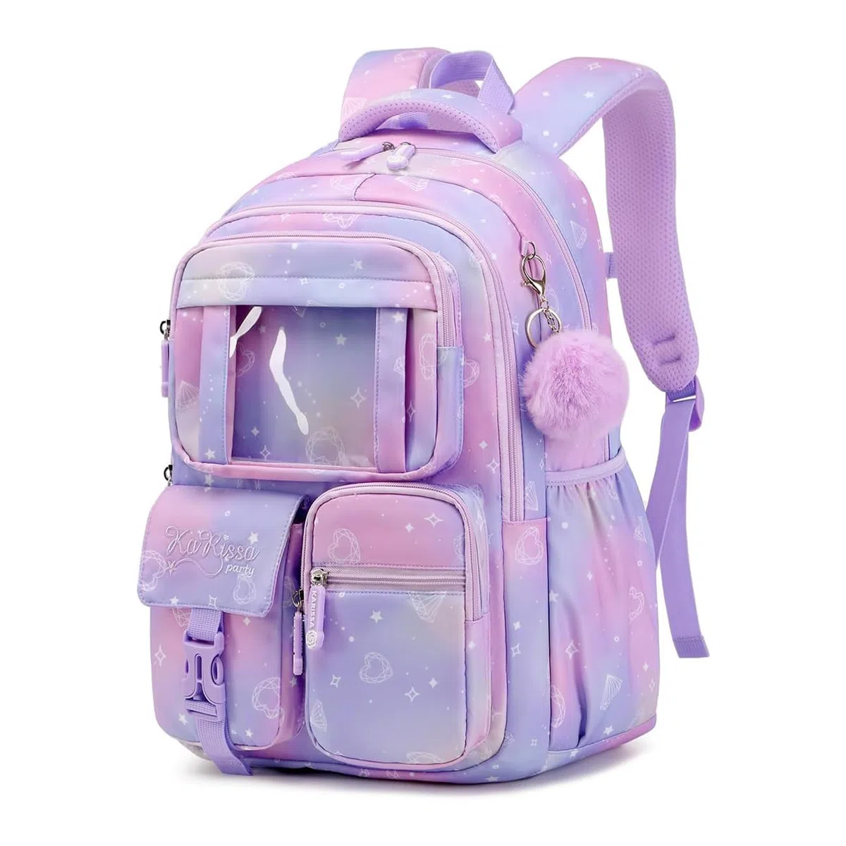 Sisipoet Cartable Fille Primaire, Cartable Scolaire, Sac à Dos Léger avec Plusieurs Compartiments, Respirant et Confortable, Sac à Dos Enfant 9-16 Ans du CP à la 6ème pour l’École et les Voyages