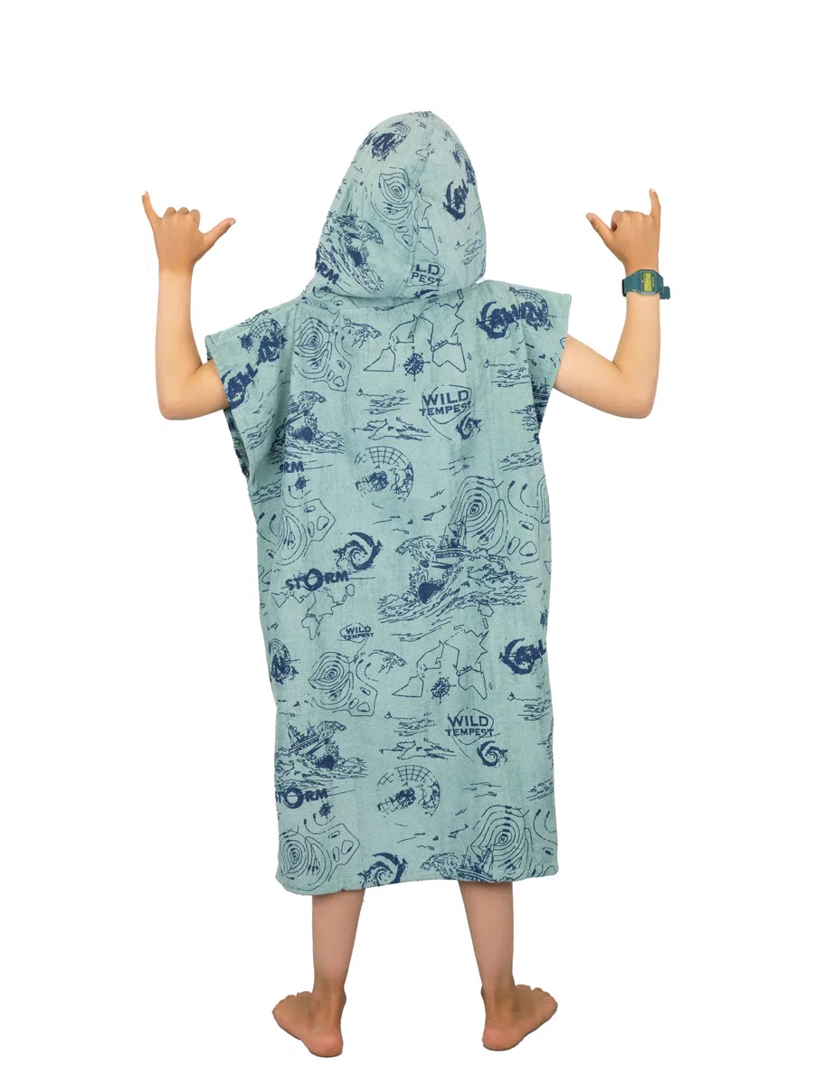 ALL-IN, Sweet Transition Poncho, Poche Kangourou, Storm, Taille Unique Junior (7-15 Ans), Jeunesse Unisexe