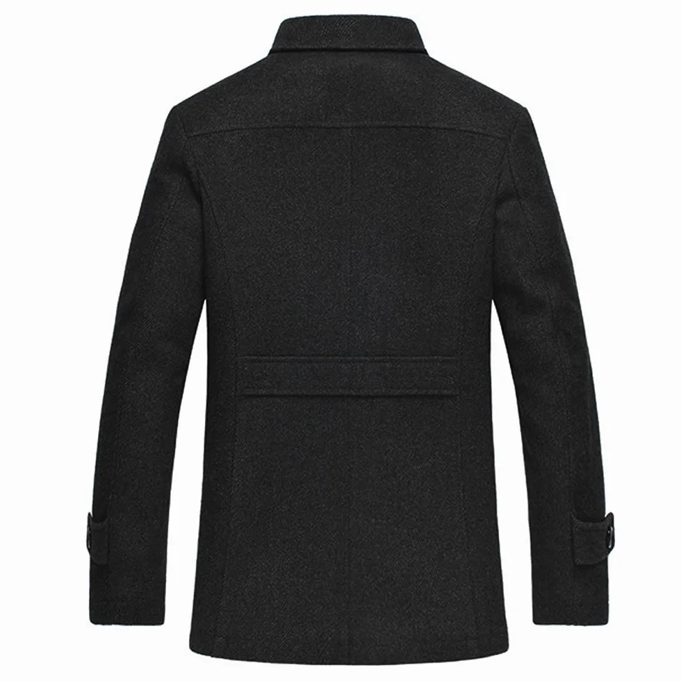 YOUTHUP Manteau Homme Hiver Chaud Long Veste en Laine Epais Parka Trench Coat Caban Manteau Hommes Habillé